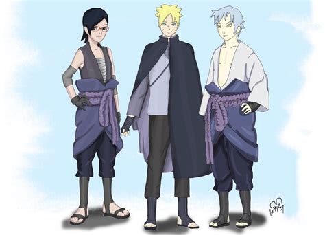 Drew team 7 in Sasuke's outfits. : r/Boruto