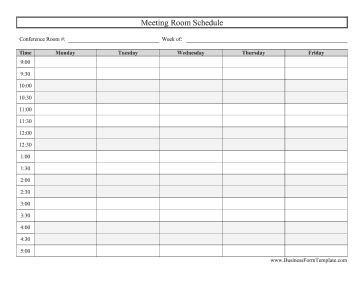 6+ Conference Room Schedule Templates - Excel Templates