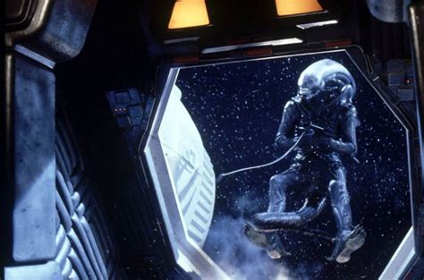 1978 ALIEN fantastic on set photo of the Alien being sucked out into space. This was stunt man ...