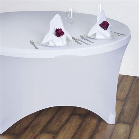 Round Spandex Tablecloth - White - Event Decor Shop