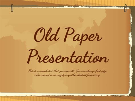 Free - Old Paper Presentation Theme for PowerPoint and Google Slides