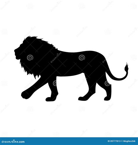 Walking Black Lion Silhouette Concept Stock Vector - Illustration of ...