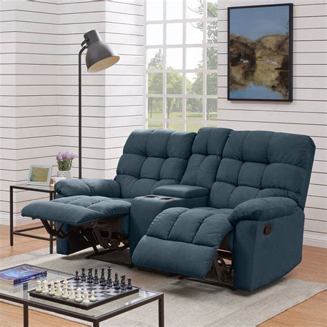 Homesvale Powered Storage Recliner Loveseat, Caribbean Blue Velvet - Walmart.com