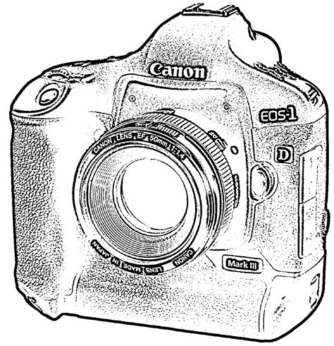 drawing of a canon camera - Clip Art Library