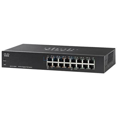 Cisco, 16 Port, Unmanaged, Gigabit, PoE+, Switch, 8x PoE+, Ports, (64W) SG110-16HP, sswitch ...