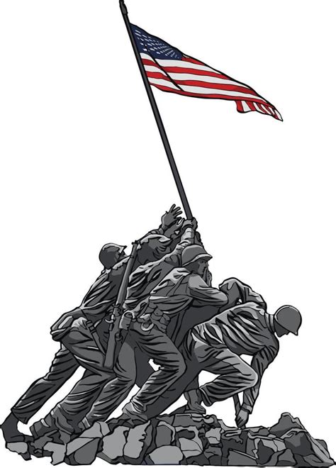 iwo jima monument patriotic wwii memorial 10595493 Vector Art at Vecteezy