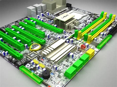 3d model dfi motherboard