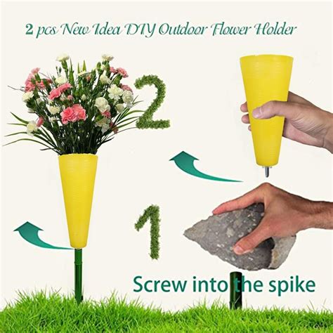 Cemetery vases with spikes cone shaped vases in your garden, patio, backyard or in any patch of ...