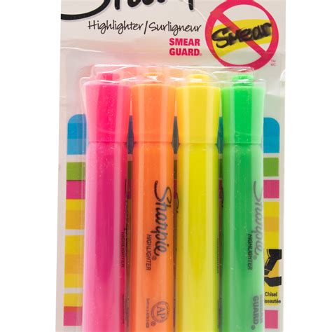 Sharpie Highlighter 4pk - Green Yellow Blue Pink — School Supply Boxes