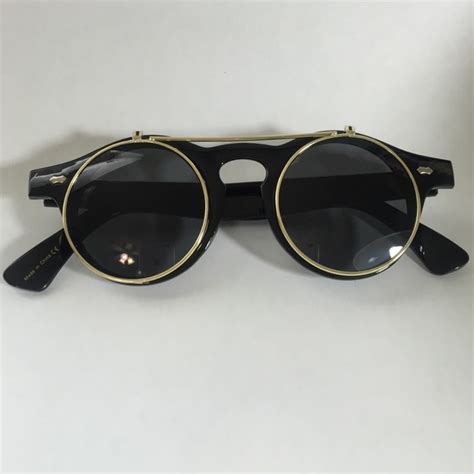 Accessories | Black Retro Vintage Flip Up Sunglasses | Poshmark