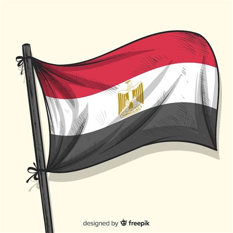 Egypt national flag hand drawn style | Free Vector