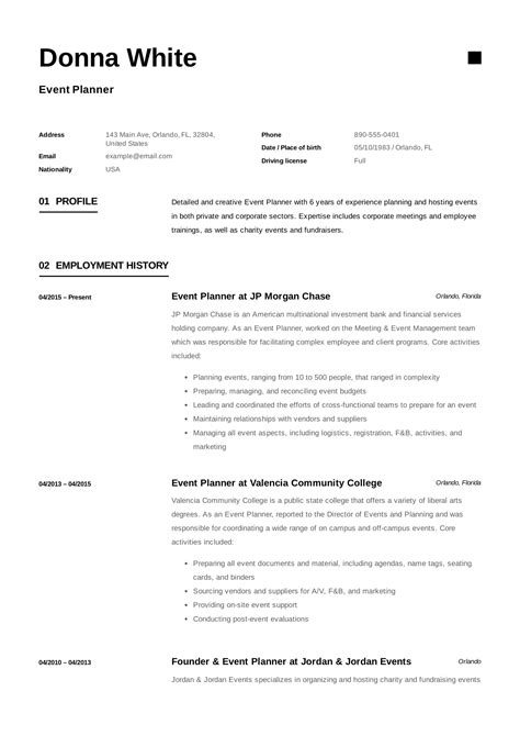 Guide: Event Planner Resume [ + 12 Samples ] | PDF & Word | 2019