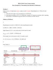 Transmission Line Resistance & Inductance Examples | Course Hero