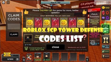 ALL Roblox SCP Tower Defense Codes List - December 2023 - ZezeGamers