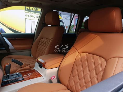 Toyota Land Cruiser Leather Seats Custom Design VIP Brown — CARBI DECO