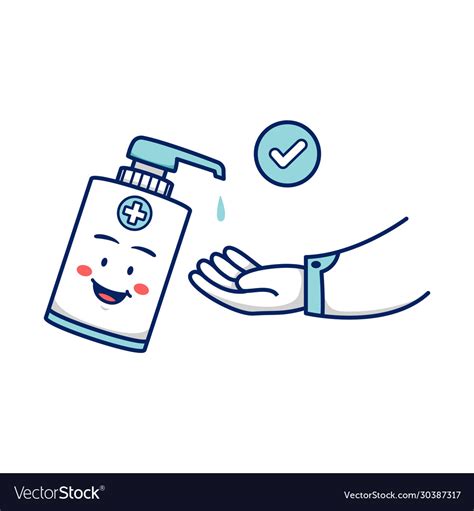 Washing hand using hand soap sanitizer cartoon Vector Image