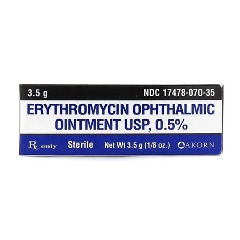 Erythromycin, 5mg/gm, Ophthalmic Ointment, 3.5Gram Tube | McGuff ...