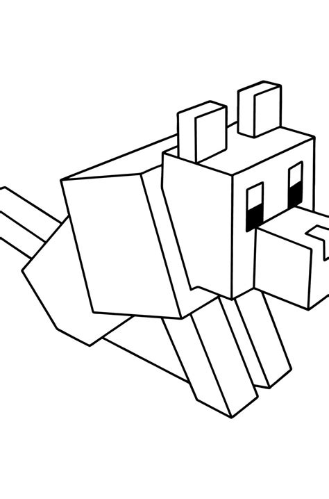 Lobo Minecraft para colorear, imprimir e dibujar –ColoringOnly.Com