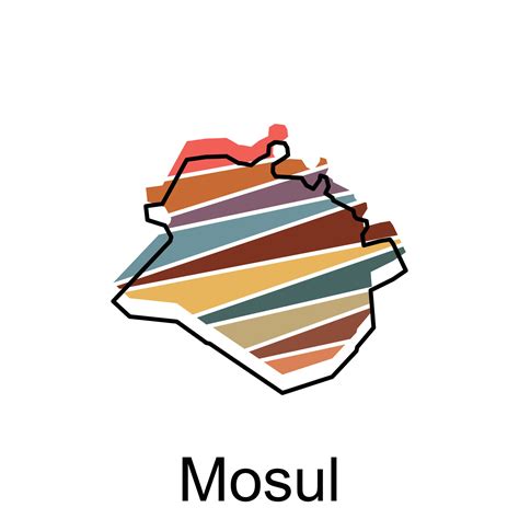 Fully editable, detailed vector map of Mosul, map Vector map of Iraq with named governance and ...