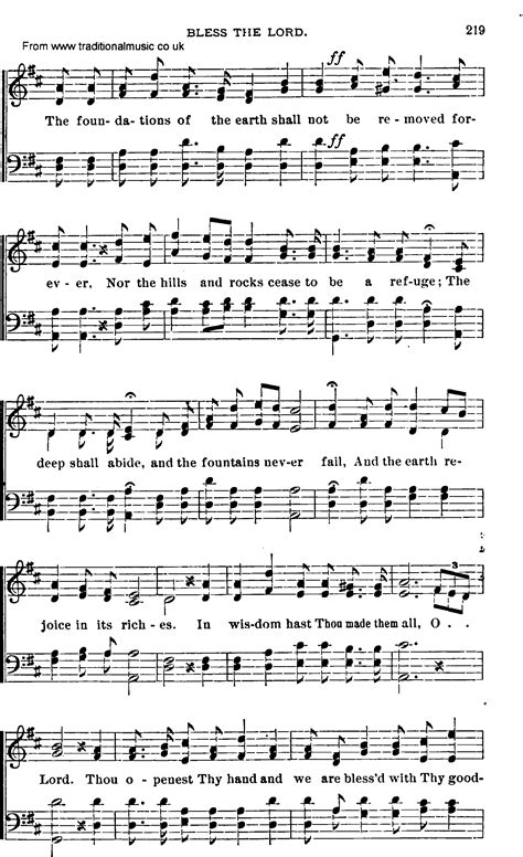 Shaker Music, Song: bless the lord - sheet music and PDF