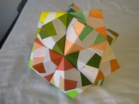 stellated icosahedron sonobe unit origami by db31415 on DeviantArt