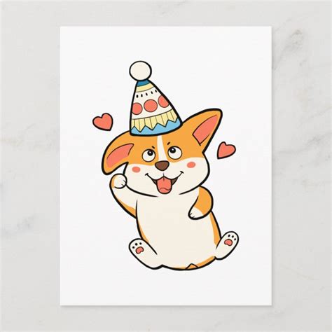 Corgi Birthday Party Invitation Postcard | Zazzle.com