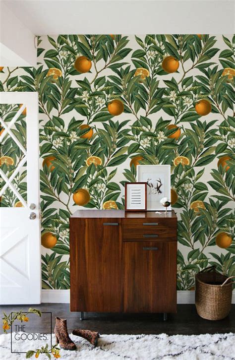 Orange Tree Wallpaper, Oranges, Fruit Wallpaper, Orange Blossom Wall ...