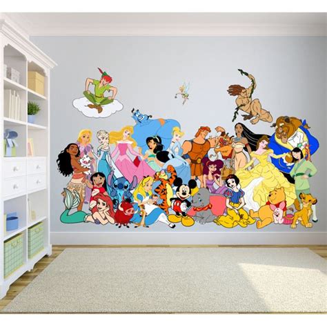 Cartoon Characters Walt Disney Show Decors Wall Sticker Art Design Decal for Girls Boys Kids ...