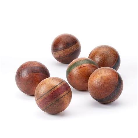 Croquet Balls (Set of 6 Vintage Wood) | Noho Surface and Prop