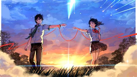 Mitsuha Miyamizu Taki Tachibana In Sky Background HD Your Name ...