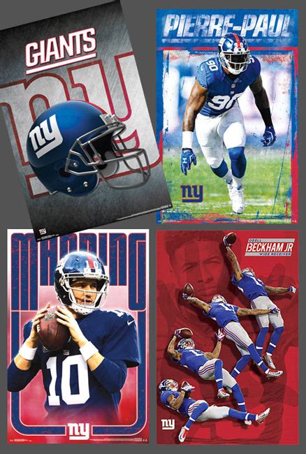 New York Giants Official NFL Football Team Helmet Logo Poster - Trends ...