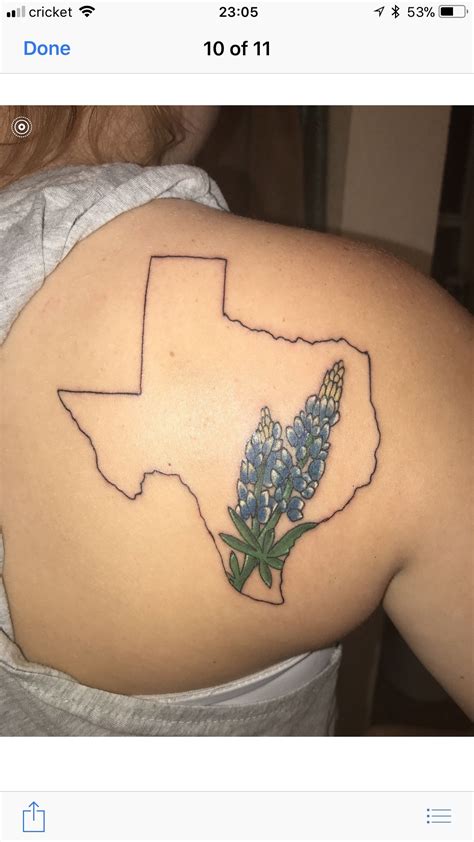 Better picture of my new tattoo I’m so in love with this outline and bluebonnets! 😍 # ...