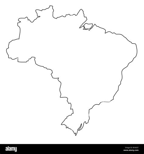 Outline, map of Brazil Stock Photo - Alamy