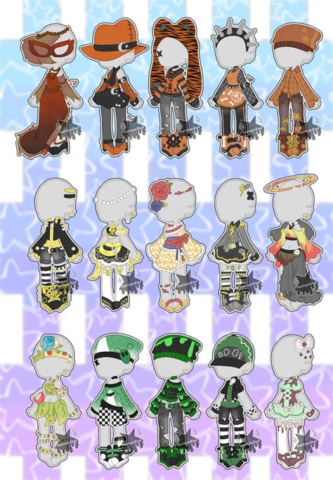 Orange, Yellow, Green Outfit Adopts (closed!~) by Horror-Star on ...