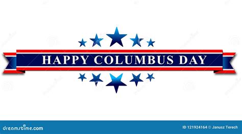 Happy Columbus Day, Web Banner or Poster Stock Illustration - Illustration of white, gradient ...