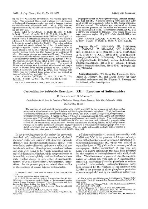 (PDF) Carbodiimide-sulfoxide reactions. XII. Reactions of sulfonamides ...