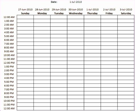 Printable Calendar For One Week – Calendar Template 2023