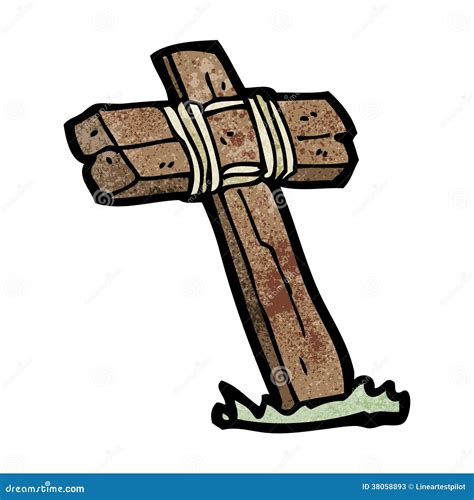 Wooden cross cartoon stock vector. Illustration of illustration - 38058893