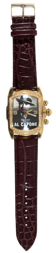 Hake's - "AL CAPONE" MODERN AND VERY GLITZY WRISTWATCH FEATURING REAL PHOTO.