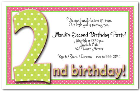 2nd Birthday Invitation Wording Ideas – Bagvania FREE Printable Invitation Template