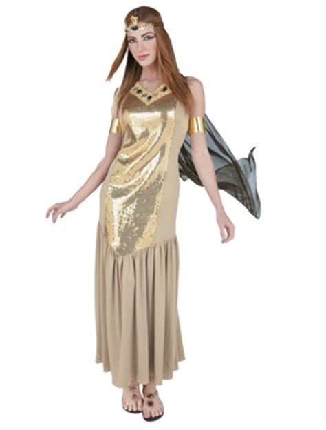 Adult CLEOPATRA Egyptian Goddess M Womens Costume Gold Sequin Dress ...