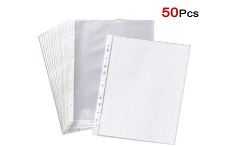 TULMAN 50Pcs Transparent A4 Size Document Sleeves 150 Micron Thickness Leaf Waterproof Clear ...