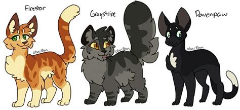 Firestar, Graystripe and Ravenpaw's designs. | Кошачий арт, Кот-воитель, Кошки воины