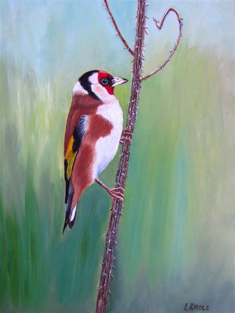 European Goldfinch painting original oil on board 9x12x7/8 | Etsy | Goldfinch painting, Small ...