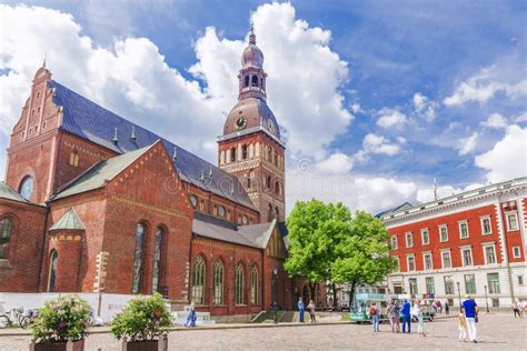 RIGA, LATVIA - JUNE 12, 2017: Riga Dome Cathedral is the Cathedral Church of Riga. Dome Square ...