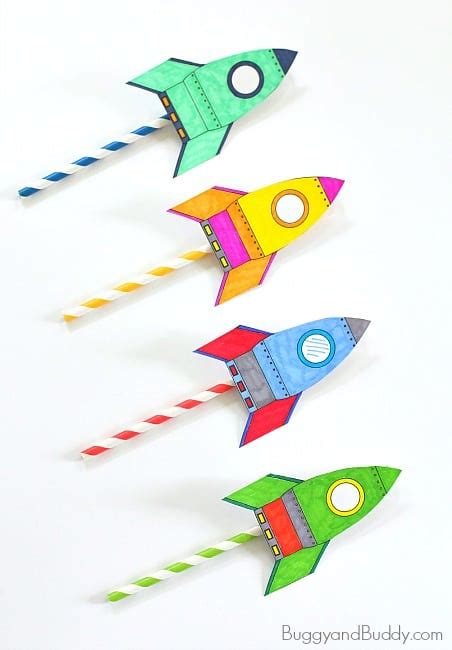 STEM for Kids: Straw Rockets (with Free Rocket Template) - Buggy and Buddy