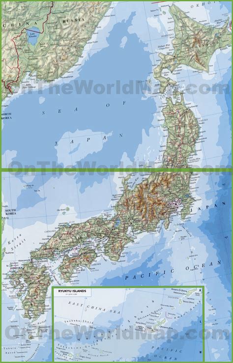 Large detailed map of Japan with cities