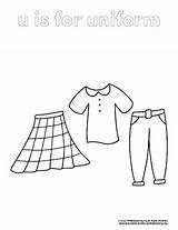 School Coloring Uniform Drawing Kids Pages Clipart Kindergarten  sketch template