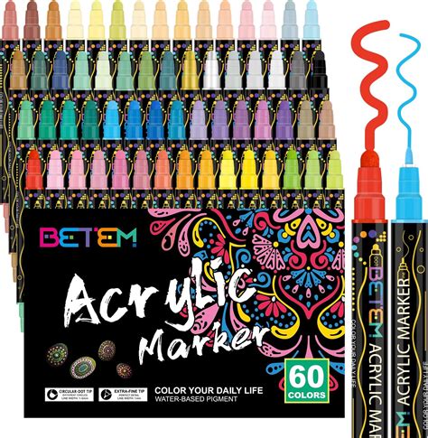 Amazon.com: Betem 36 Colors Dual Tip Acrylic Paint Pens Markers ...