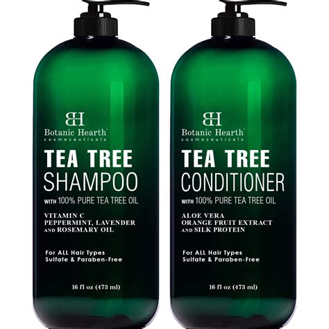 Botanic Hearth Tea Tree Shampoo and Conditioner Set - with 100% Pure Tea Tree Oil, for Itchy and ...